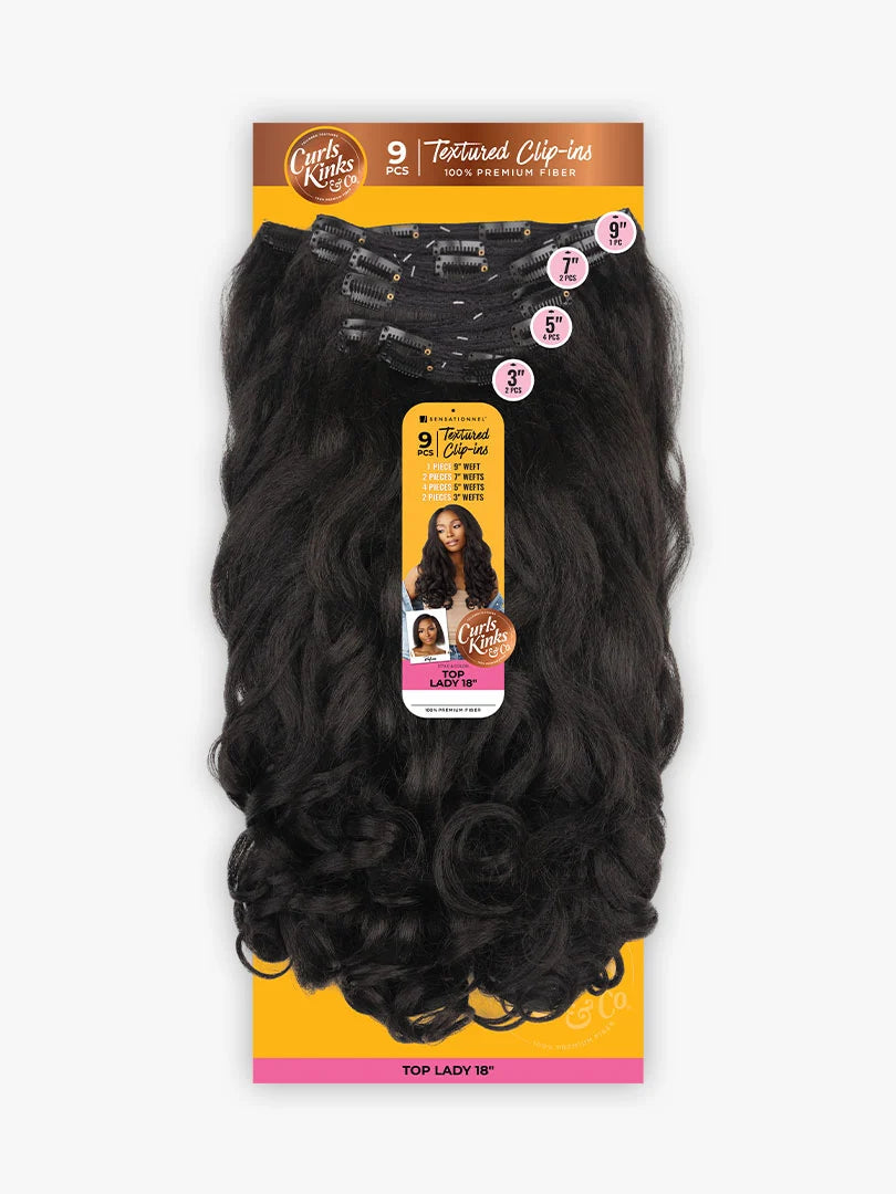 CURLS KINKS & CO_CLIP-IN CURL TOP LADY 18″