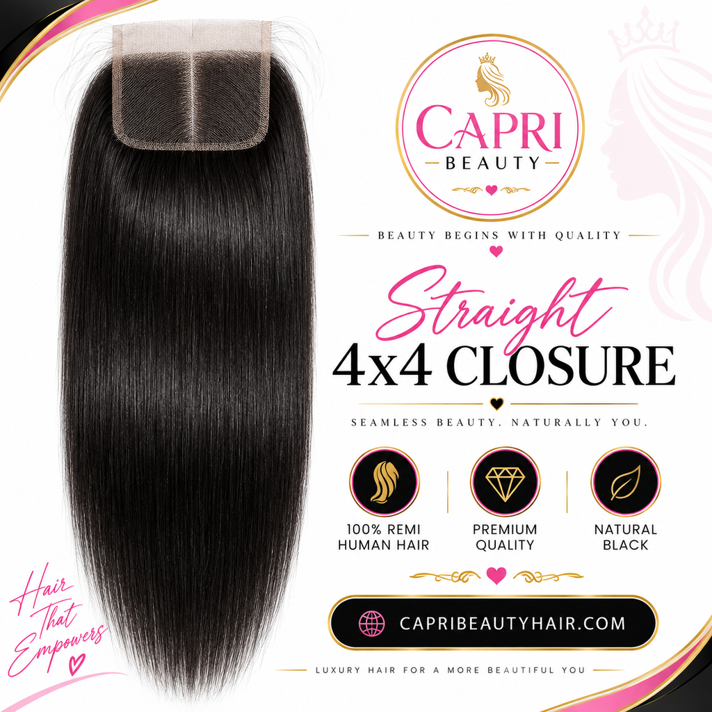 Premium Remi Human Hair 4x4 Closure ✨