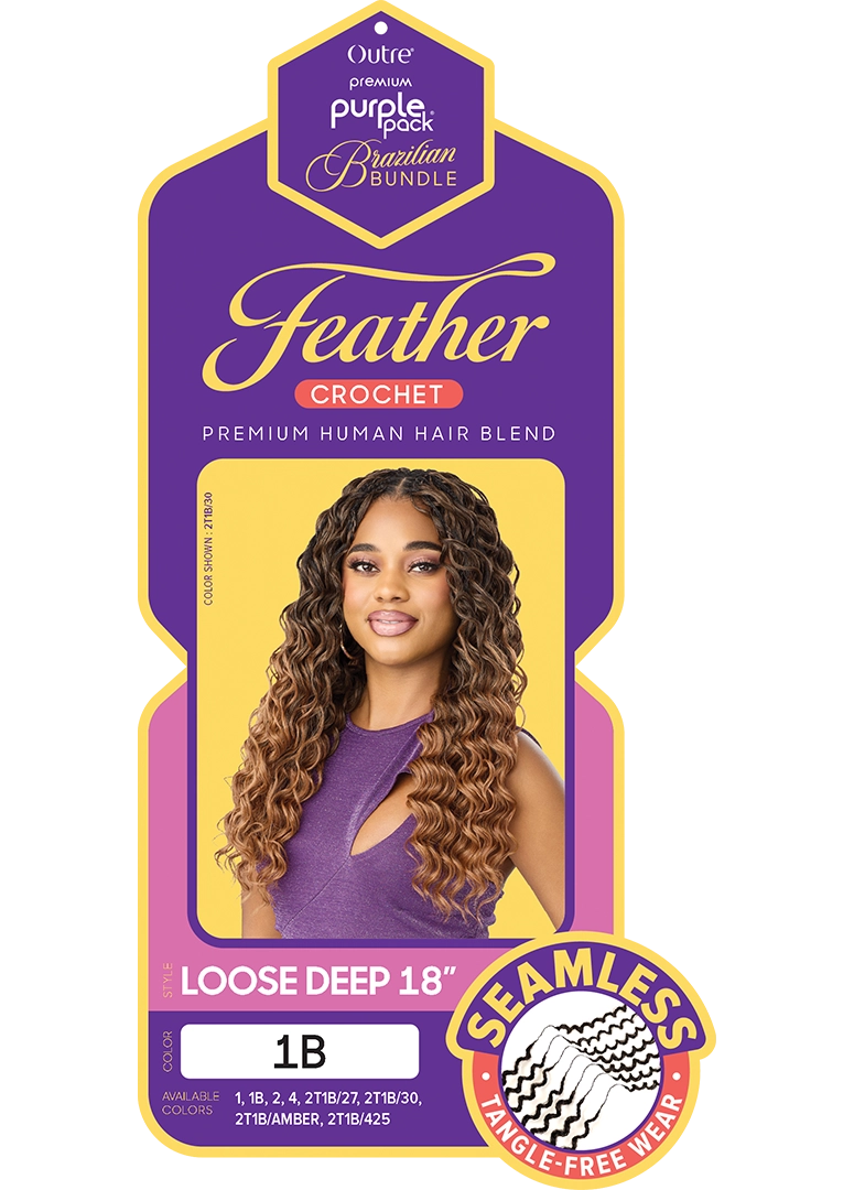 PURPLE PACK BRAZILIAN - FEATHER CROCHET LOOSE DEEP