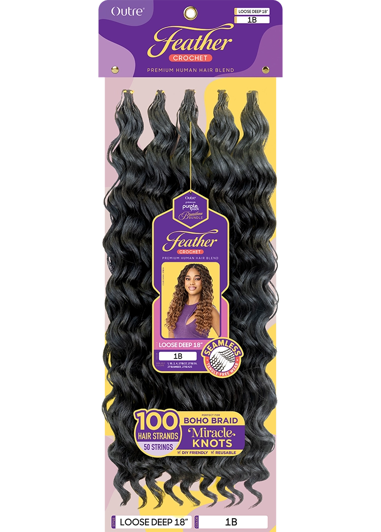 PURPLE PACK BRAZILIAN - FEATHER CROCHET LOOSE DEEP