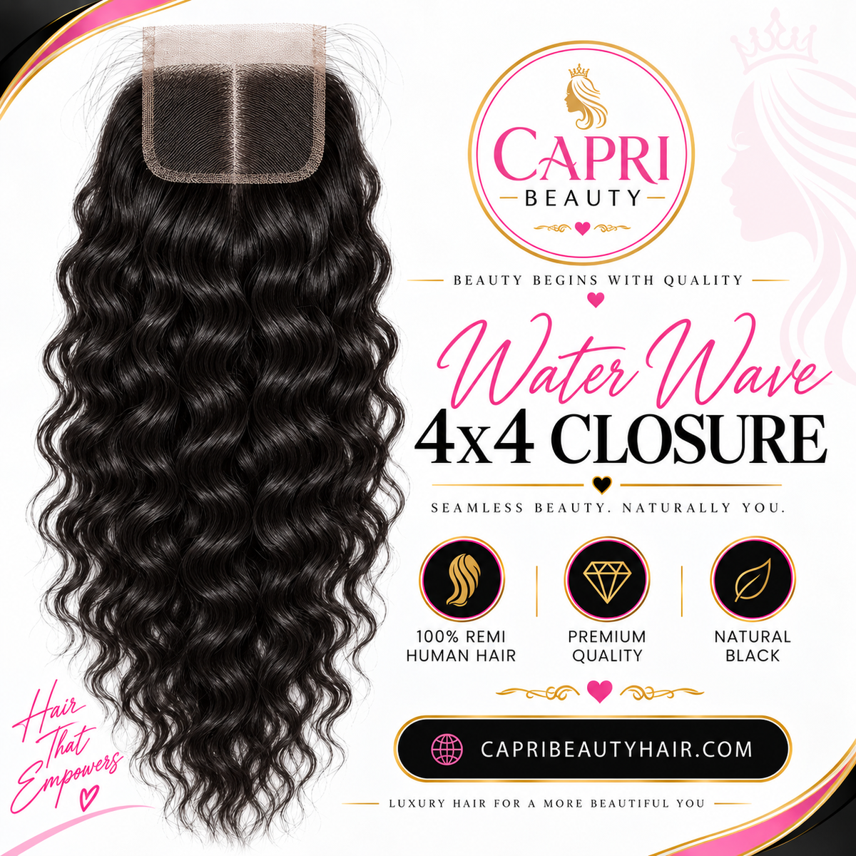 Premium Remi Human Hair 4x4 Closure ✨
