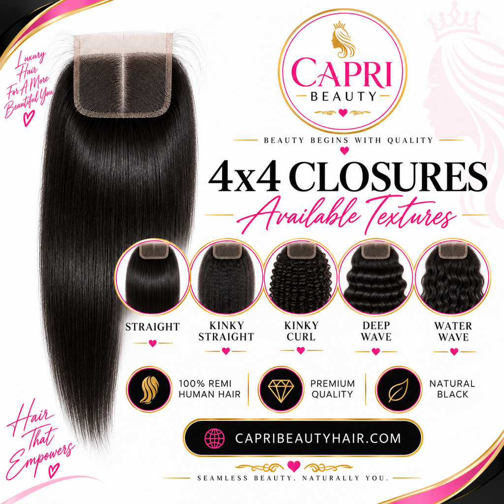 Premium Remi Human Hair 4x4 Closure ✨