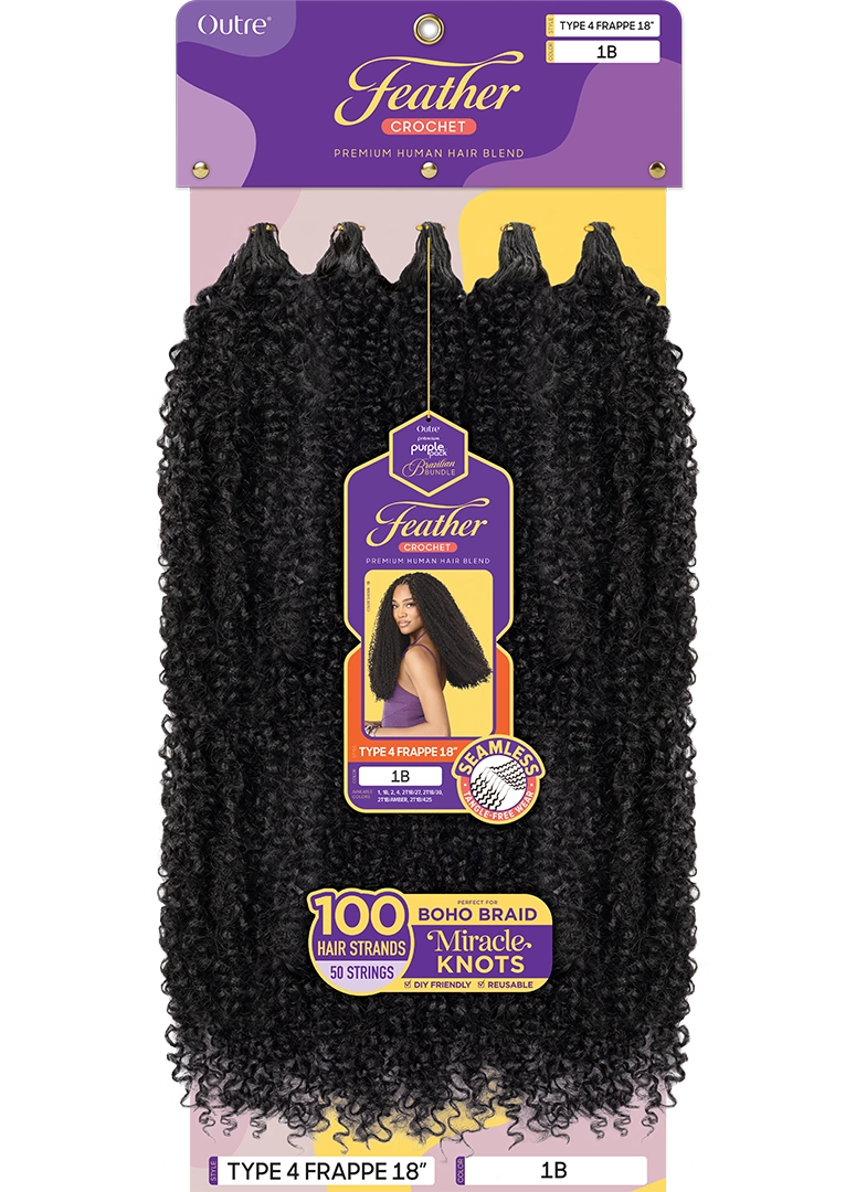 PURPLE PACK BRAZILIAN - FEATHER CROCHET TYPE 4 FRAPPE