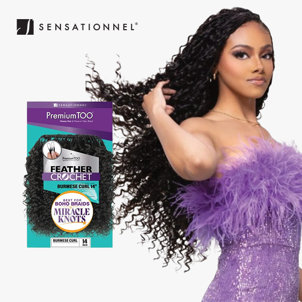 SENSATIONNEL FEATHER CROCHET BURMESE CURL 14″ (PREMIUM TOO)