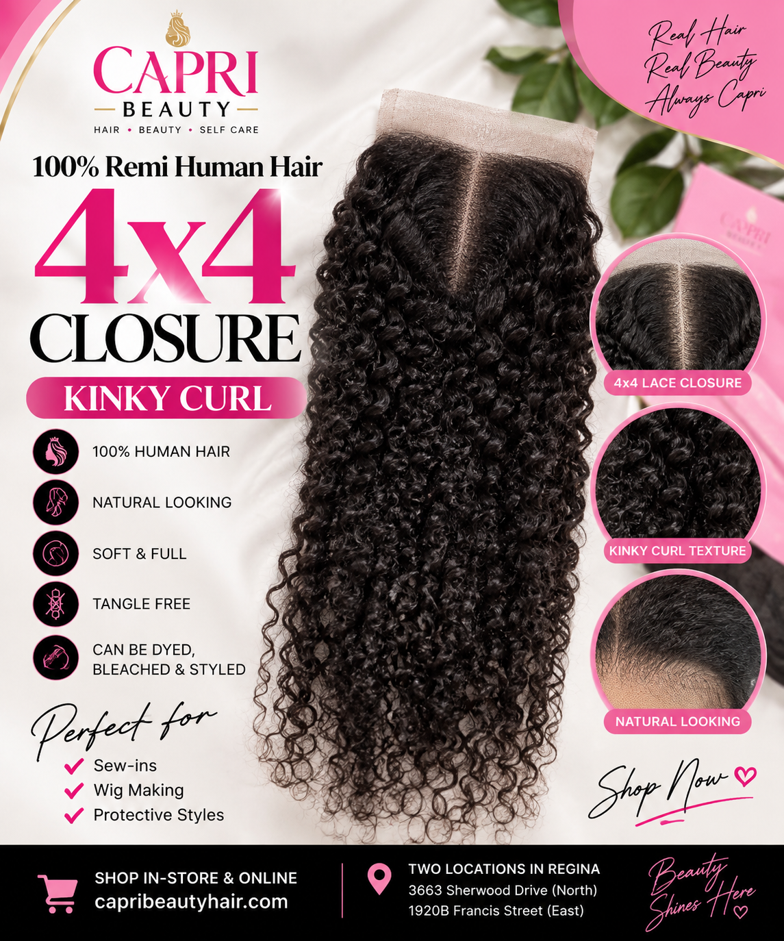 Premium Remi Human Hair 4x4 Closure ✨