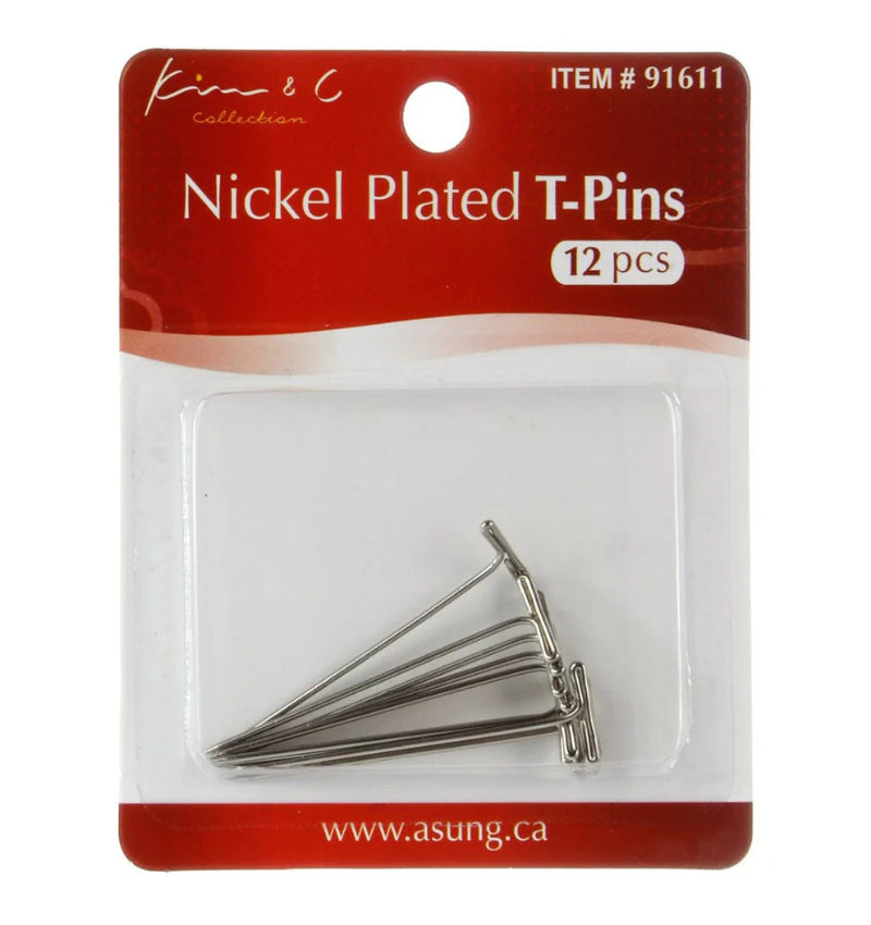 By Kim & C KIM & C 12pcs Nickel Plated T-pins