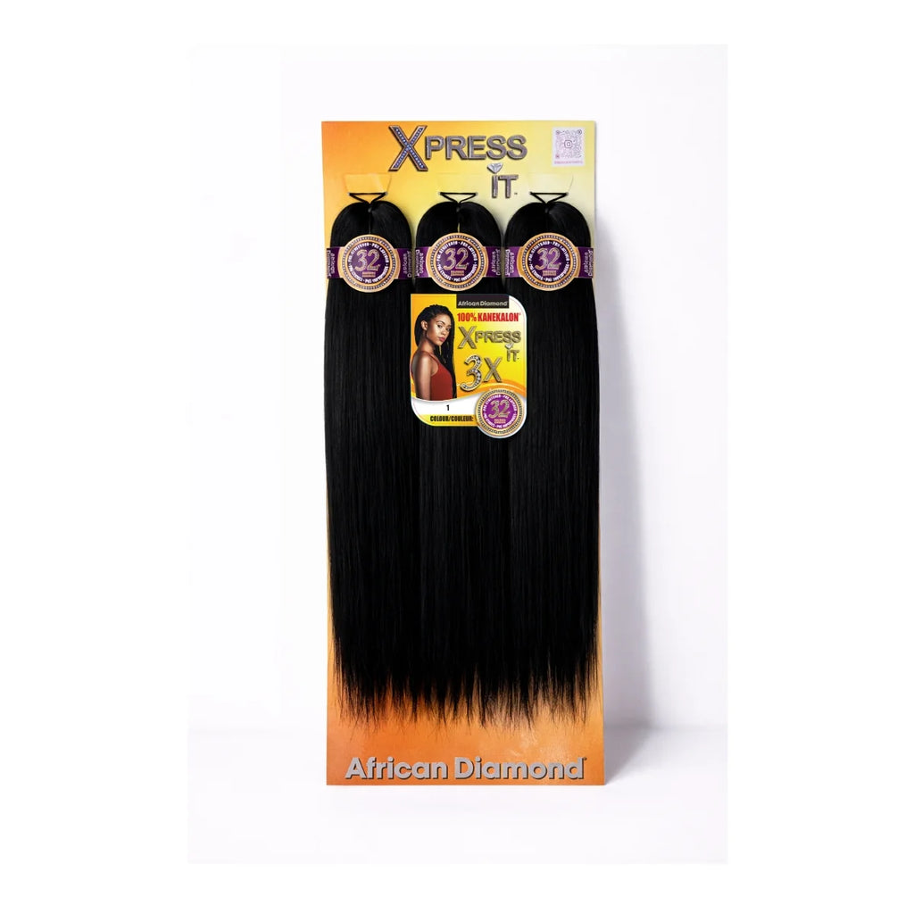 African Diamond 3X Pre-Stretched Braiding Hair – 32