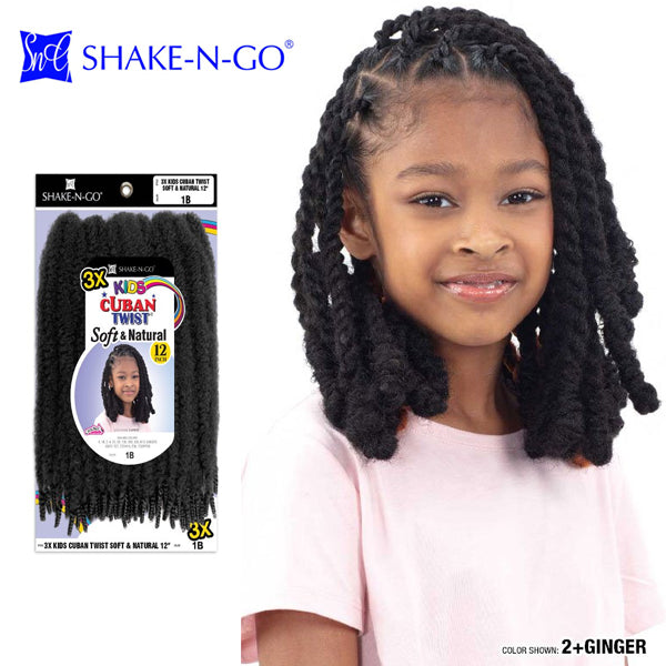 SHAKE-N-GO 3X KIDS CUBAN TWIST SOFT&NATURAL 12″