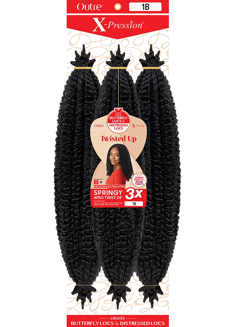 OUTRE X-PRESSION TWISTED UP CROCHET BRAID – SPRINGY AFRO TWIST 24″