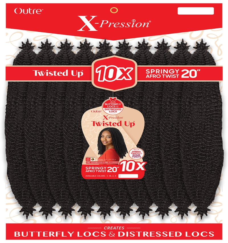 OUTRE X-PRESSION TWISTED UP CROCHET BRAID – 10X SPRINGY AFRO TWIST 20″