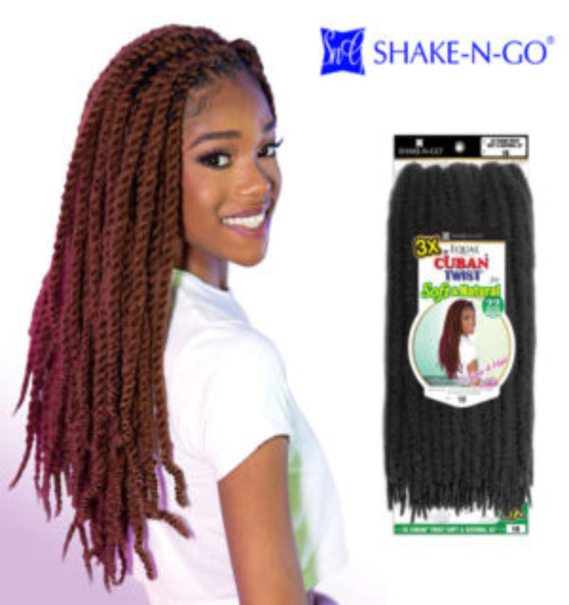 SHAKE-N-GO 3X CUBAN TWIST SOFT & NATURAL 22″