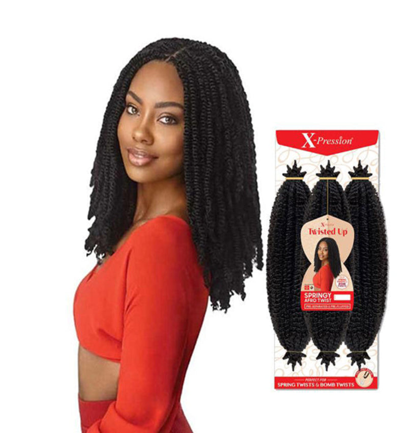 OUTRE X-PRESSION TWISTED UP CROCHET BRAID – SPRINGY AFRO TWIST 24″