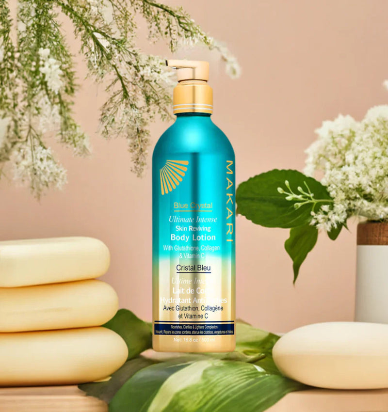 Makari Blue Crystal Skin Reviving Body Lotion with Glutathione 16.8 OZ