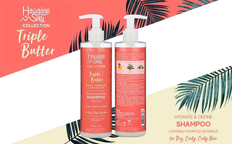 HAWAIIAN SILKY Triple Butter Hydrate & Define Shampoo(12oz)