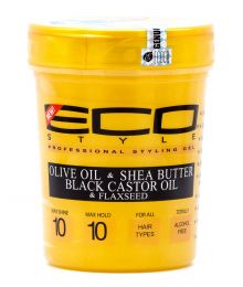 ECO STYLE GEL - OLIVE OIL & SHEA BUTTER BLACK CASTOR OIL & FLAXSEED 32 oz