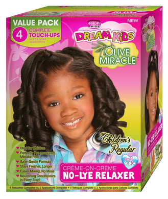 African Pride Dream Kids Olive Miracle Relaxer - 4 touch-ups - Regular